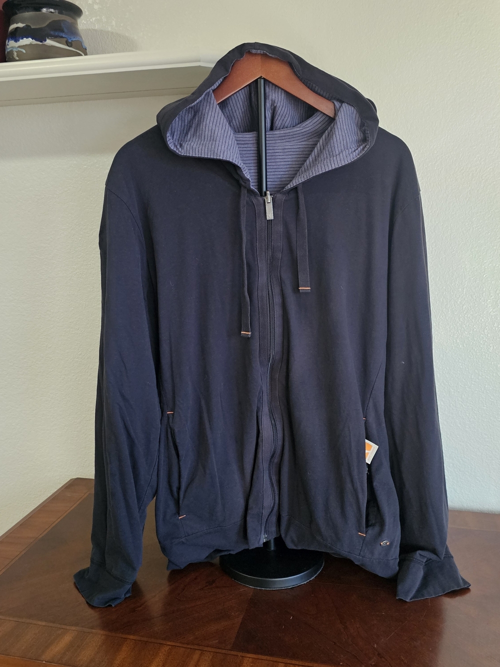 BOSS ORANGE Men's Reversible Full-Zip Hoodie, Size Large